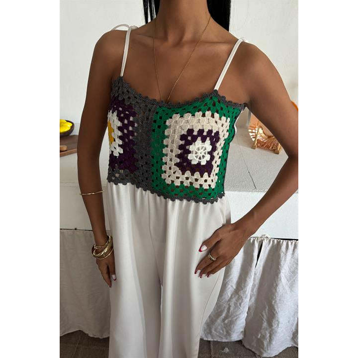 Jasmin Szneli Linen Bohemian Jumpsuit 1280-08 Back View