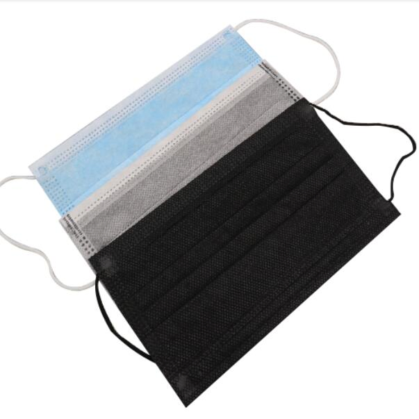 Máscara Facial Descartável de Segurança Médica Hospitalar Cirúrgica Não Tecido 4ply Carvão Ativado Pó Papel Dental/SMS/Boca 3ply com Elásticos para Ouvidos/Amarrar