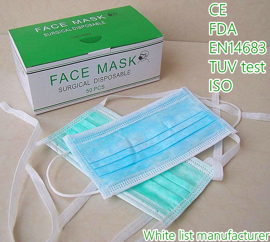 Máscaras Descartáveis Cirúrgicas Máscaras à Prova de Poeira Cobertura Facial Médica Tipo Iir Nível 3