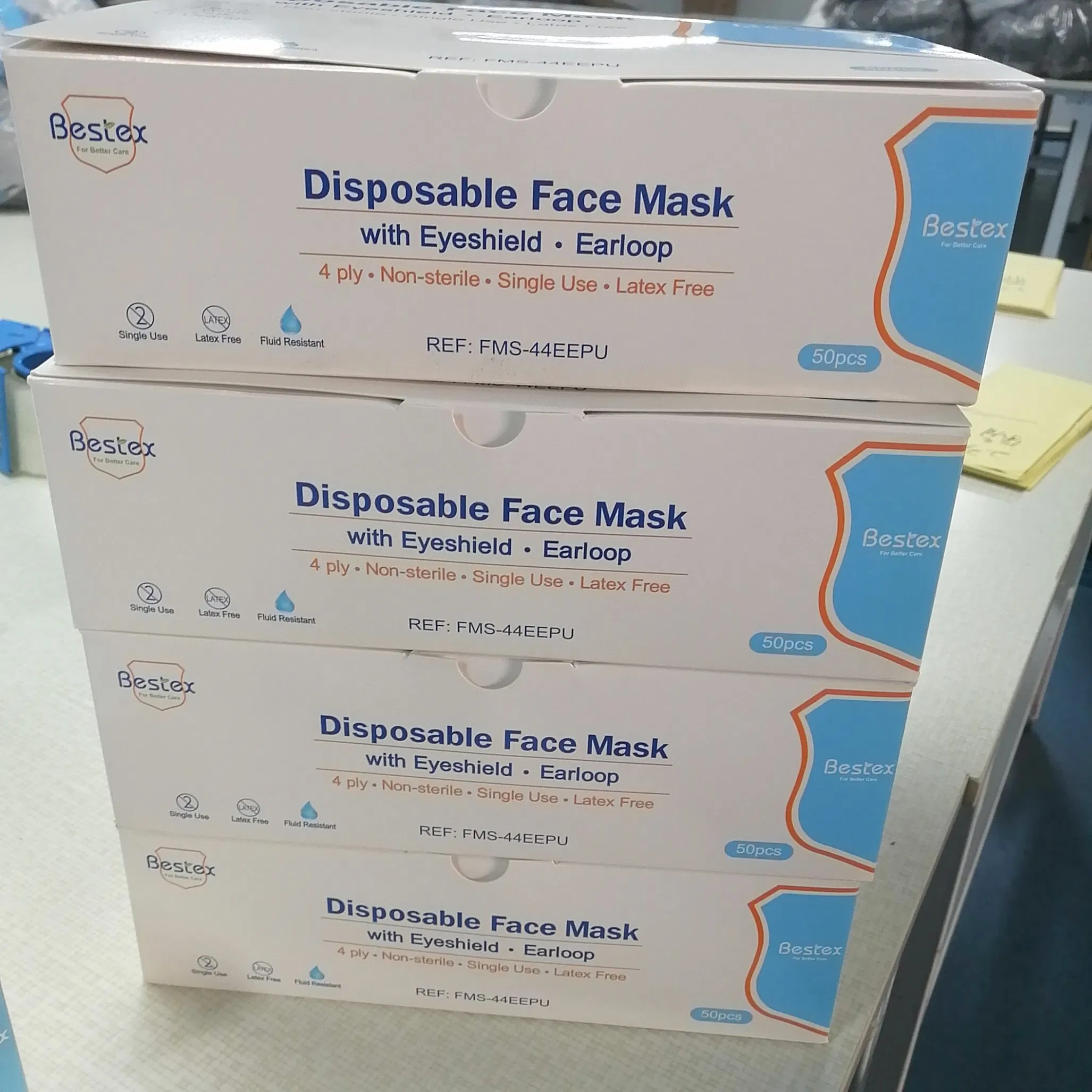 Máscara Descartável com Protetor Ocular Antivapor 3ply Máscara com Forro de Plástico Fornecedor