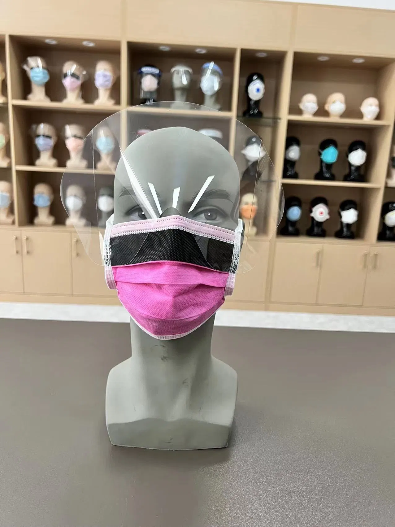 Máscara Cirúrgica Descartável Tipo Iir de Não Tecido 3 Camada com Protetor Facial