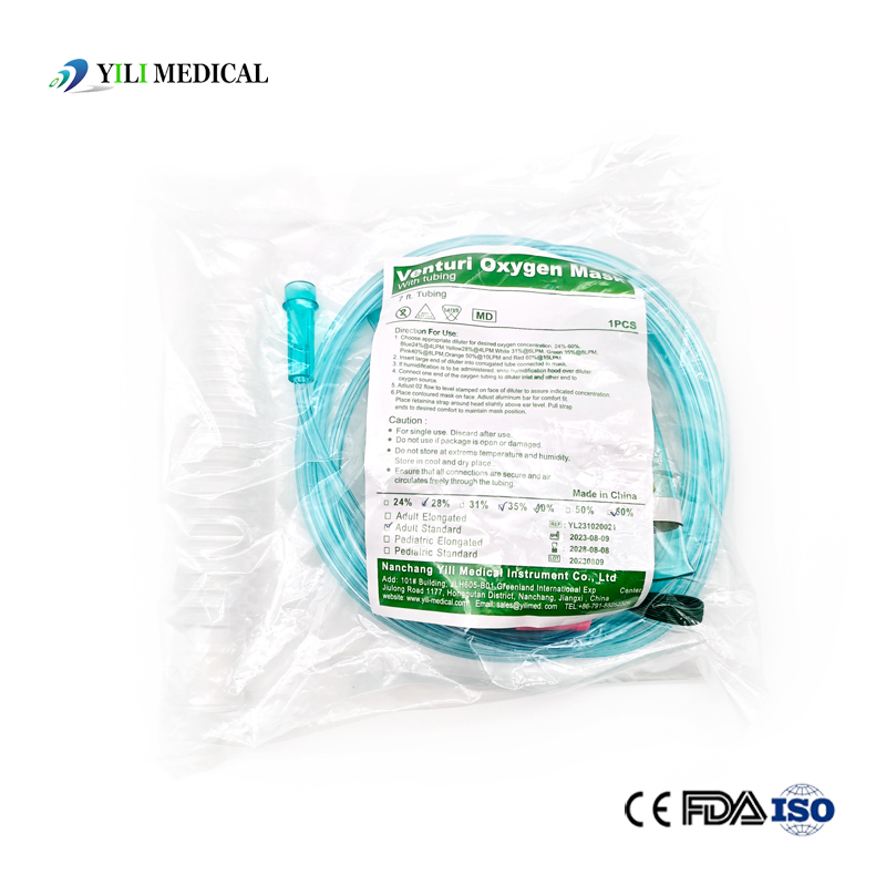 Máscara de Oxigênio Padrão Pediátrica de Instrumento Cirúrgico Máscara Facial de PVC Descartável Máscara de Múltiplos Ventos