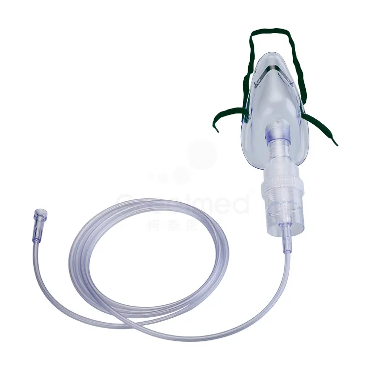 Máscara de Oxigênio Facial de PVC Médico Descartável S M L com 2m Tubulação