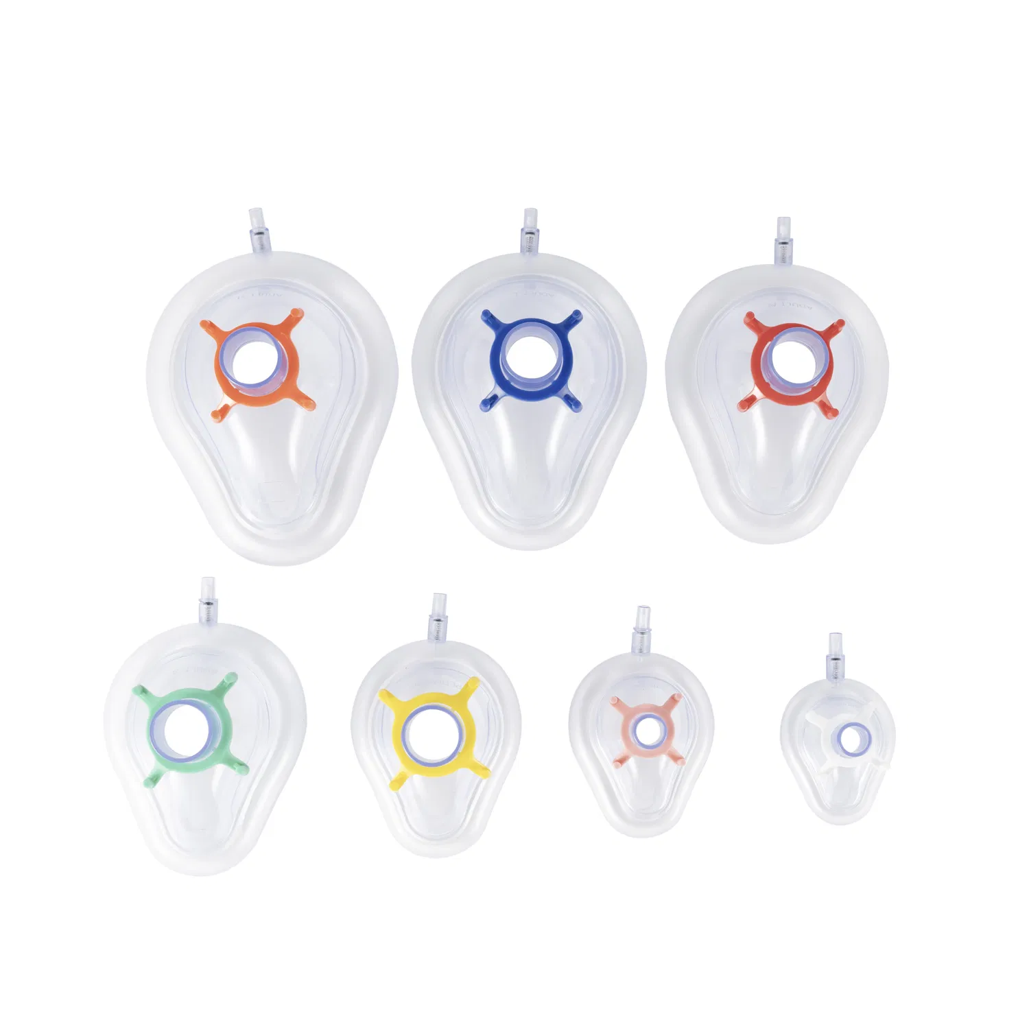 Máscara de oxigênio descartável com almofada macia para suprimentos cirúrgicos, equipamento médico, máscara facial para adultos, pediátricos e infantis, máscaras de anestesia