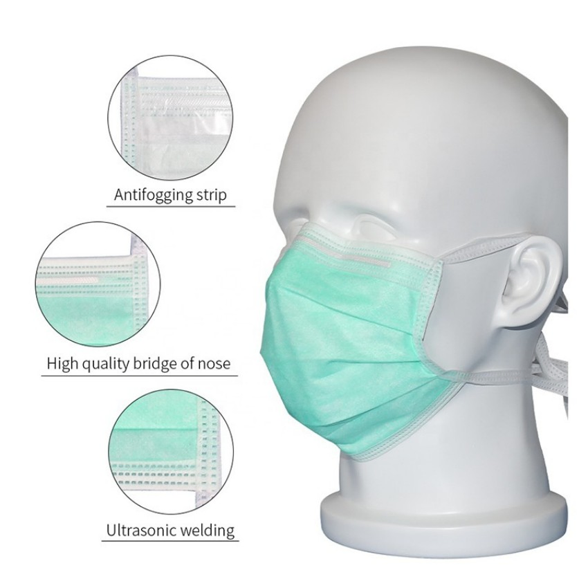 Máscara Cirúrgica Tipo II Descartável Não Tecido 3-Ply Máscara Facial Médica