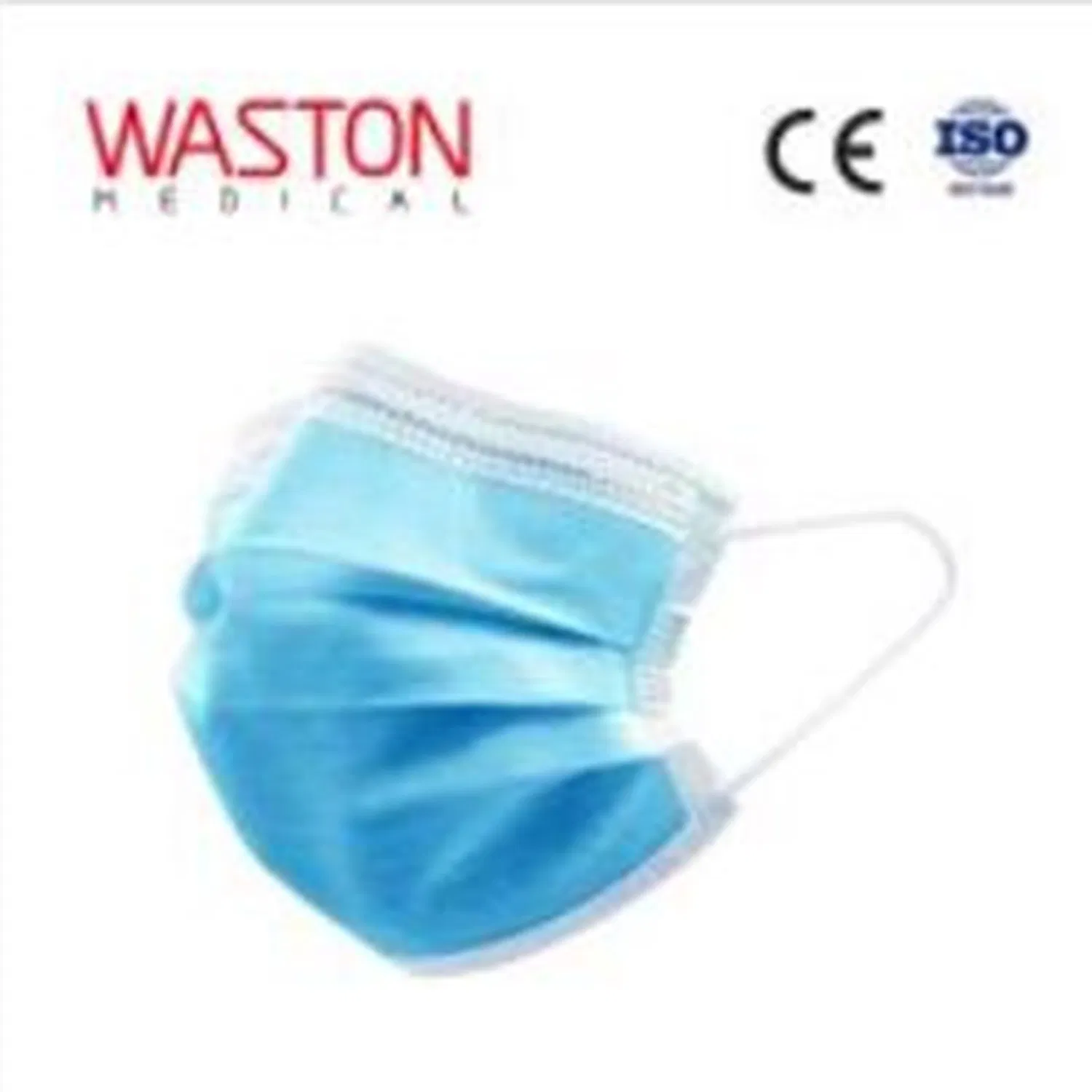 Máscara Cirúrgica Descartável - Com Alça de Orelha, CE, ASTM, Bfe, Pfe, Prevenção de Epidemias, Factory  Outlet, 98+Melt-Blown Tecido, Azul Branco, Branco Puro