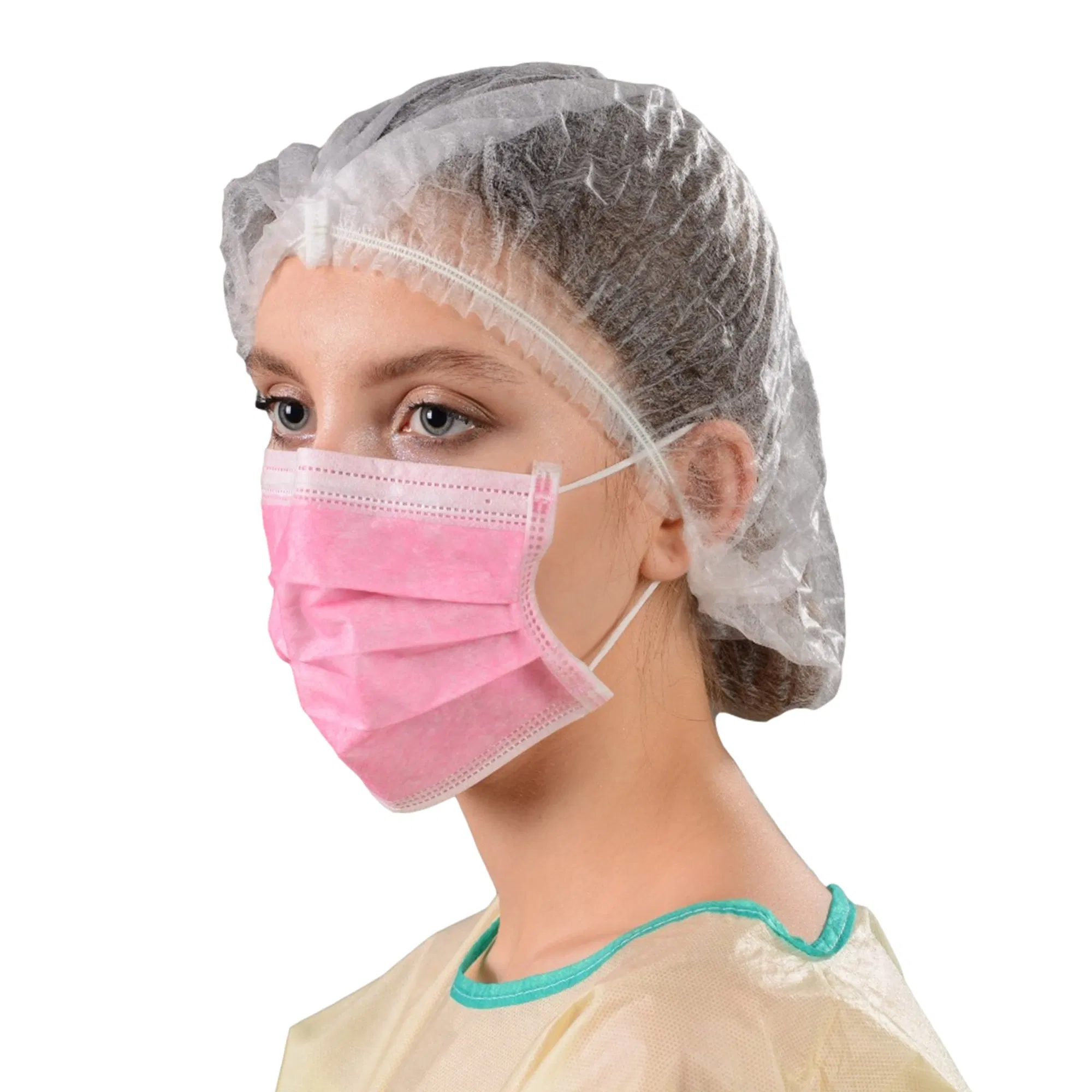 Máscara Facial Médica Descartável com Alça de Orelha 3ply Máscara Cirúrgica Descartável para Uso Hospitalar