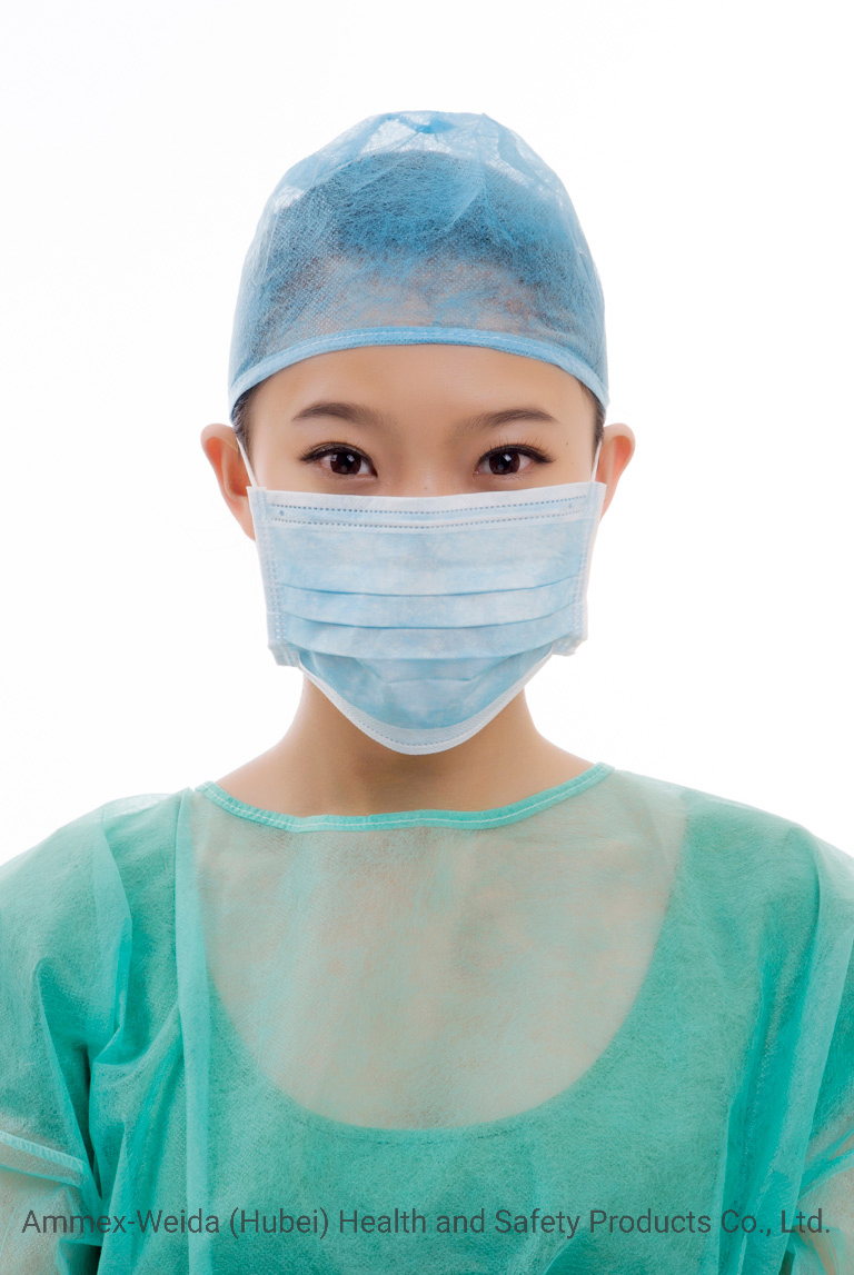 Máscara Facial de Uso Médico ASTM Level-3 com Alça de Orelha Descartável 3ply Respirável Não Tecido para Uso Hospitalar Máscara Cirúrgica