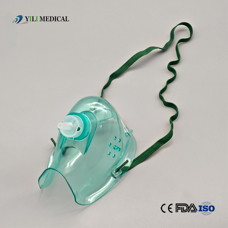 Máscaras de Oxigênio Médicas Simples Descartáveis Portáteis para Adultos e Pediátricos, Máscara de Anestesia de PVC Não Reinalante para Emergências