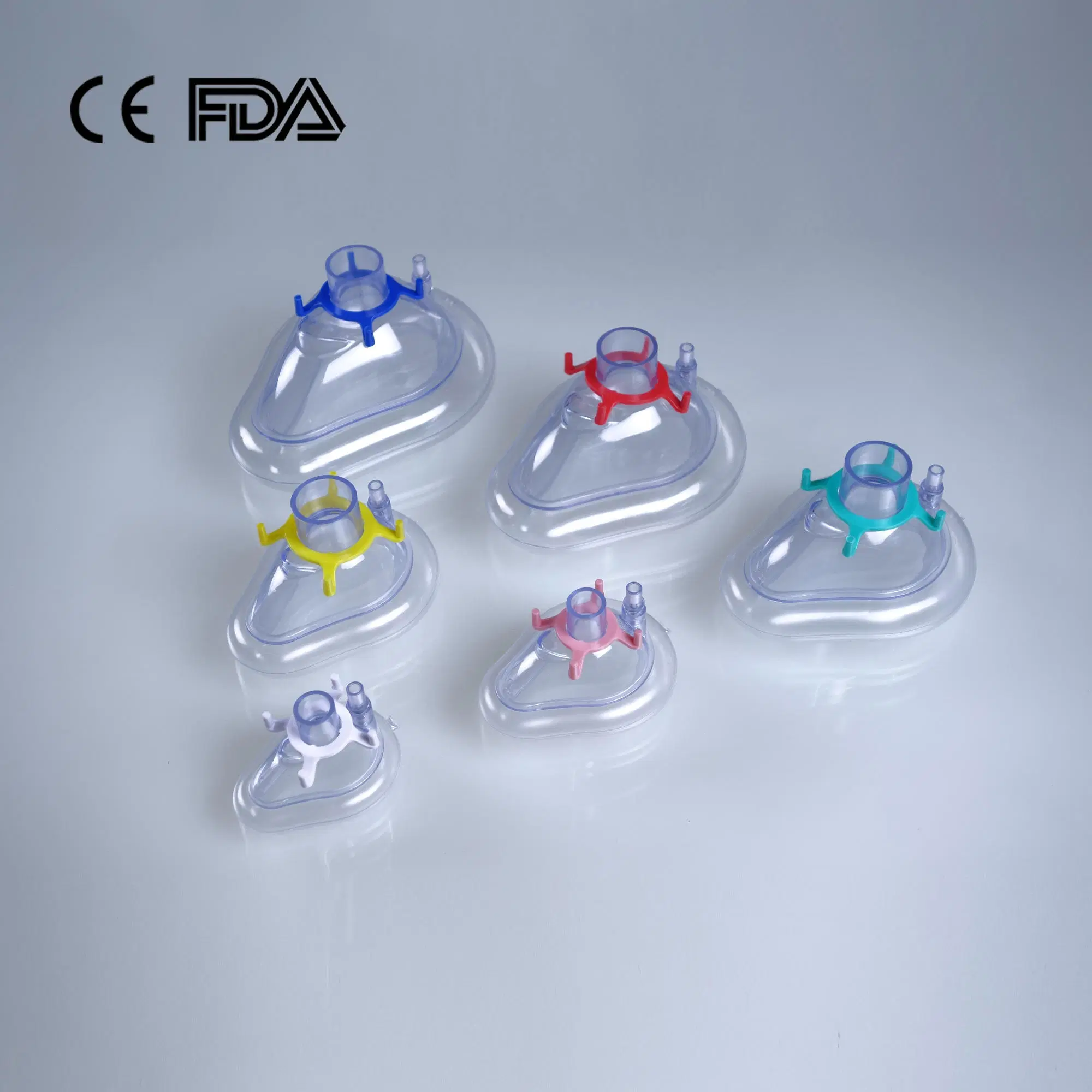 Máscara de anestesia descartável de PVC com almofada de ar cirúrgica com CE e FDA