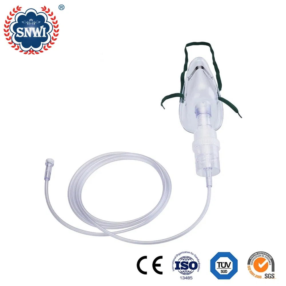 Máscara de Oxigênio para Traqueostomia Cirúrgica Descartável para Adultos e Pediátricos com Conector de Rotação 360
