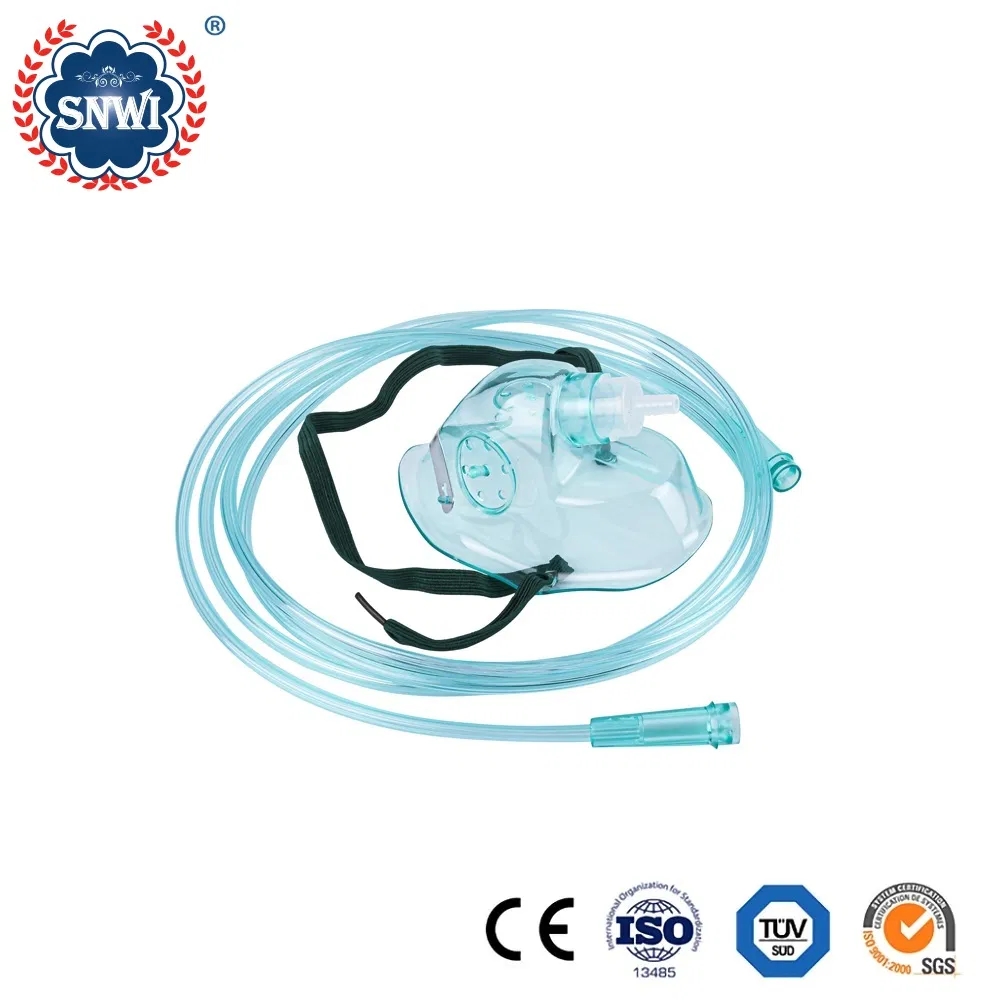 Máscara de Oxigênio para Traqueostomia Cirúrgica Descartável para Adultos e Pediátricos com Conector de Rotação 360