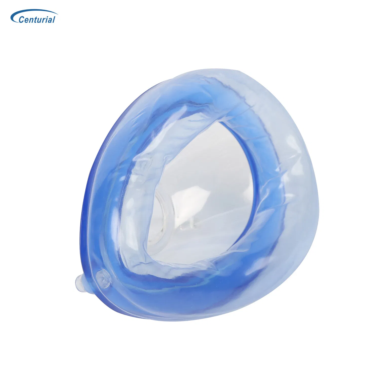 Máscara facial de anestesia descartável em PVC médico com almofada de ar macia para oxigênio