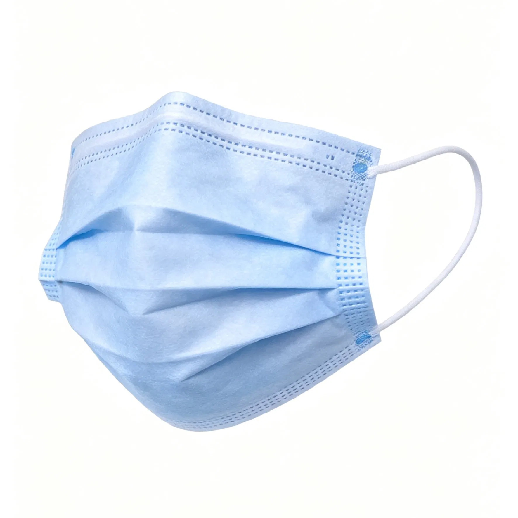 Máscara Facial Médica Descartável Resistente a Fluidos Azul 80 Mmhg Dental