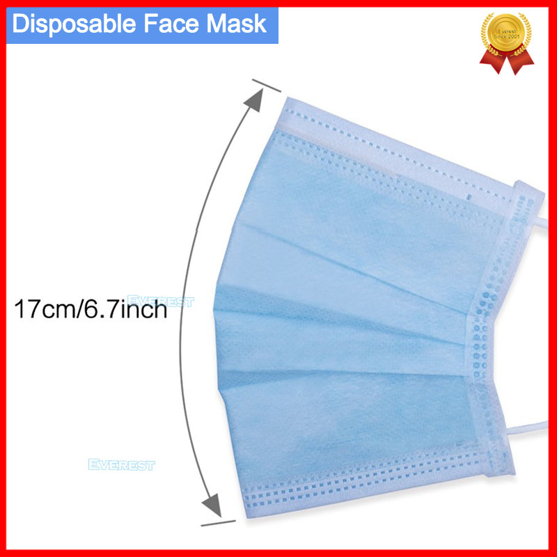 3 Máscara 3-Ply de Orelha Loop Não Médica Cirúrgica Dental Descartável