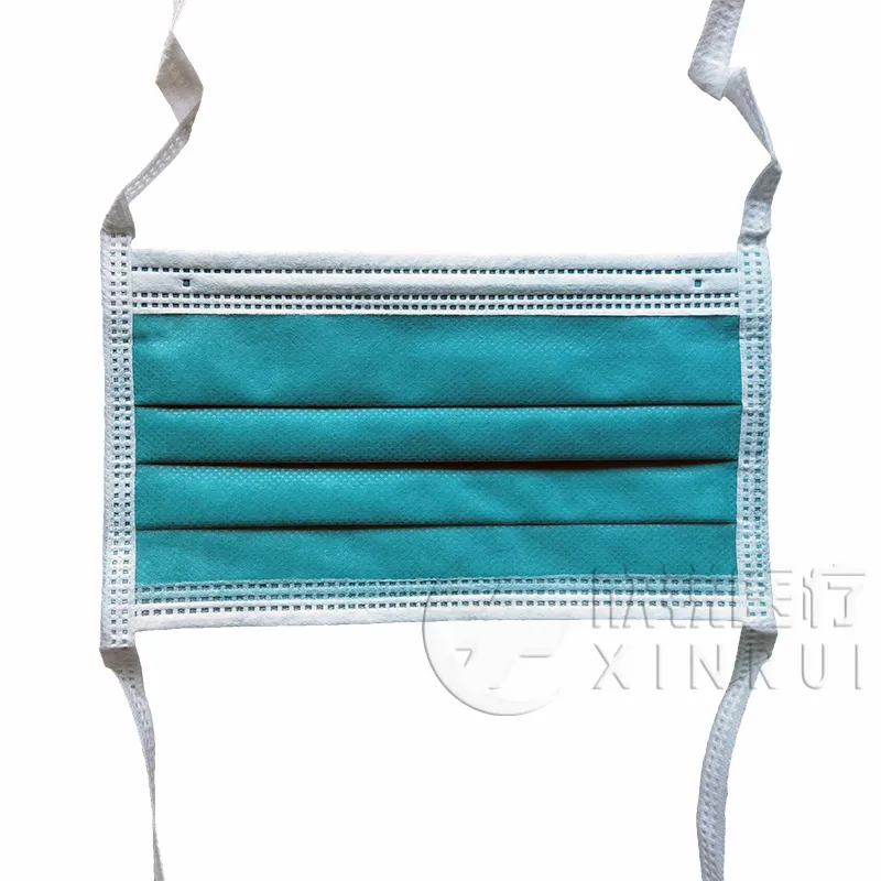 Máscara Cirúrgica Médica Descartável 4-Ply de Tecido Não Woven com Faixas de Amarração