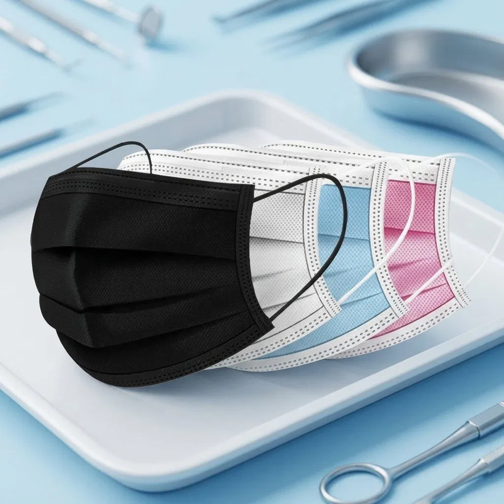 Máscara Facial Descartável Multicolorida 3 Camada Certificada CE ISO13485 Máscara de Segurança