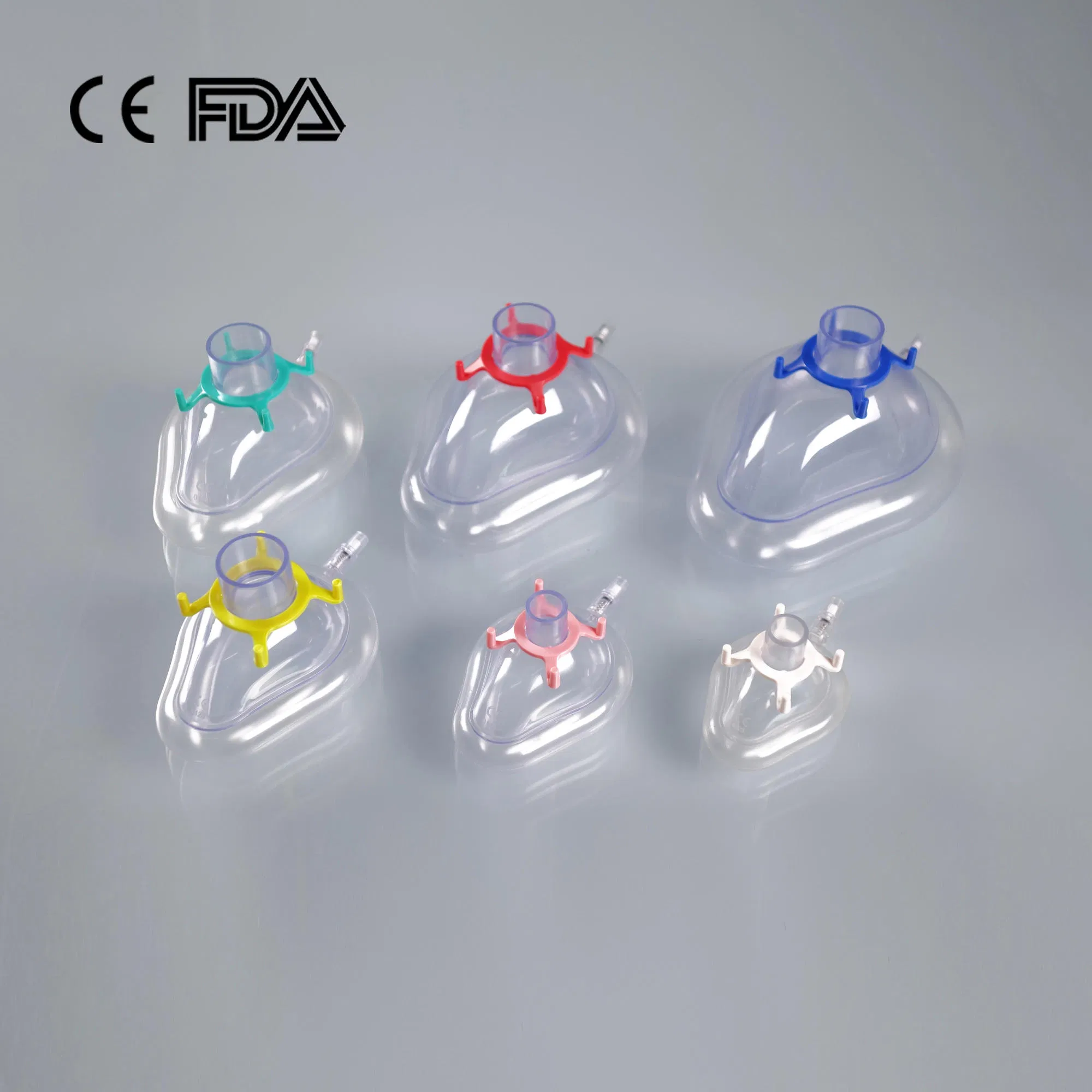 Máscara de anestesia descartável de PVC com almofada de ar cirúrgica com CE e FDA