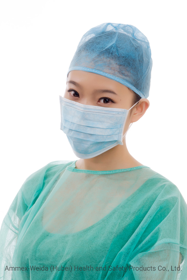 Máscara Facial de Uso Médico ASTM Level-3 com Alça de Orelha Descartável 3ply Respirável Não Tecido para Uso Hospitalar Máscara Cirúrgica