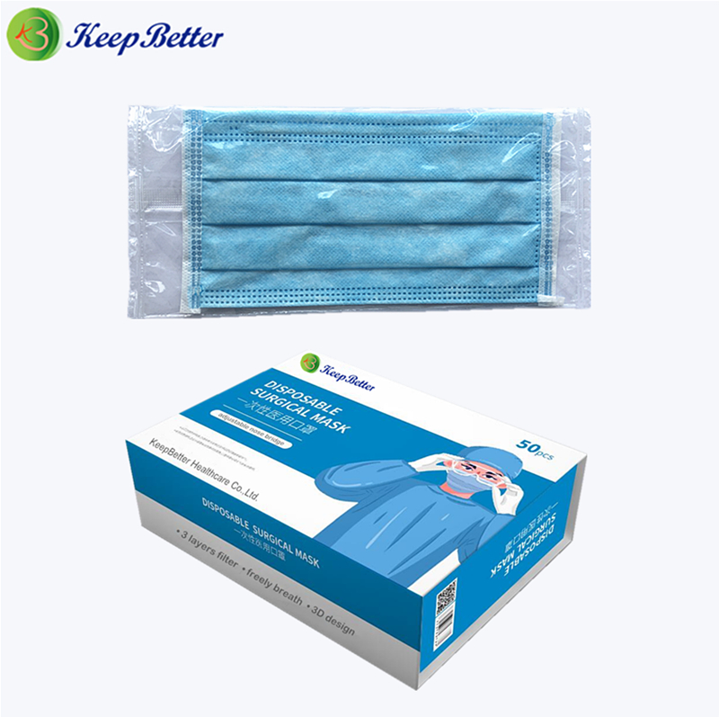 50PCS Descartáveis 3-Layer Máscaras, Anti Poeira Respirável Descartável Cirúrgica com Alças para as Orelhas Máscara Facial