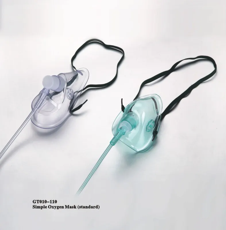 Máscara de Oxigênio Facial de PVC Médico Descartável S M L com 2m Tubulação