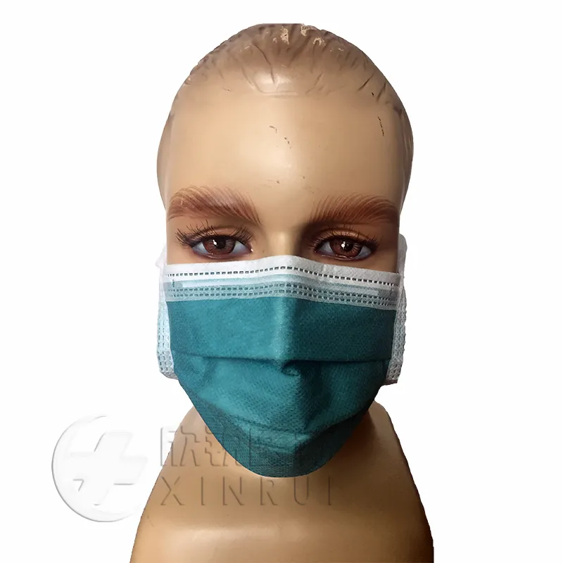 Máscara Cirúrgica Médica Descartável 4-Ply de Tecido Não Woven com Faixas de Amarração