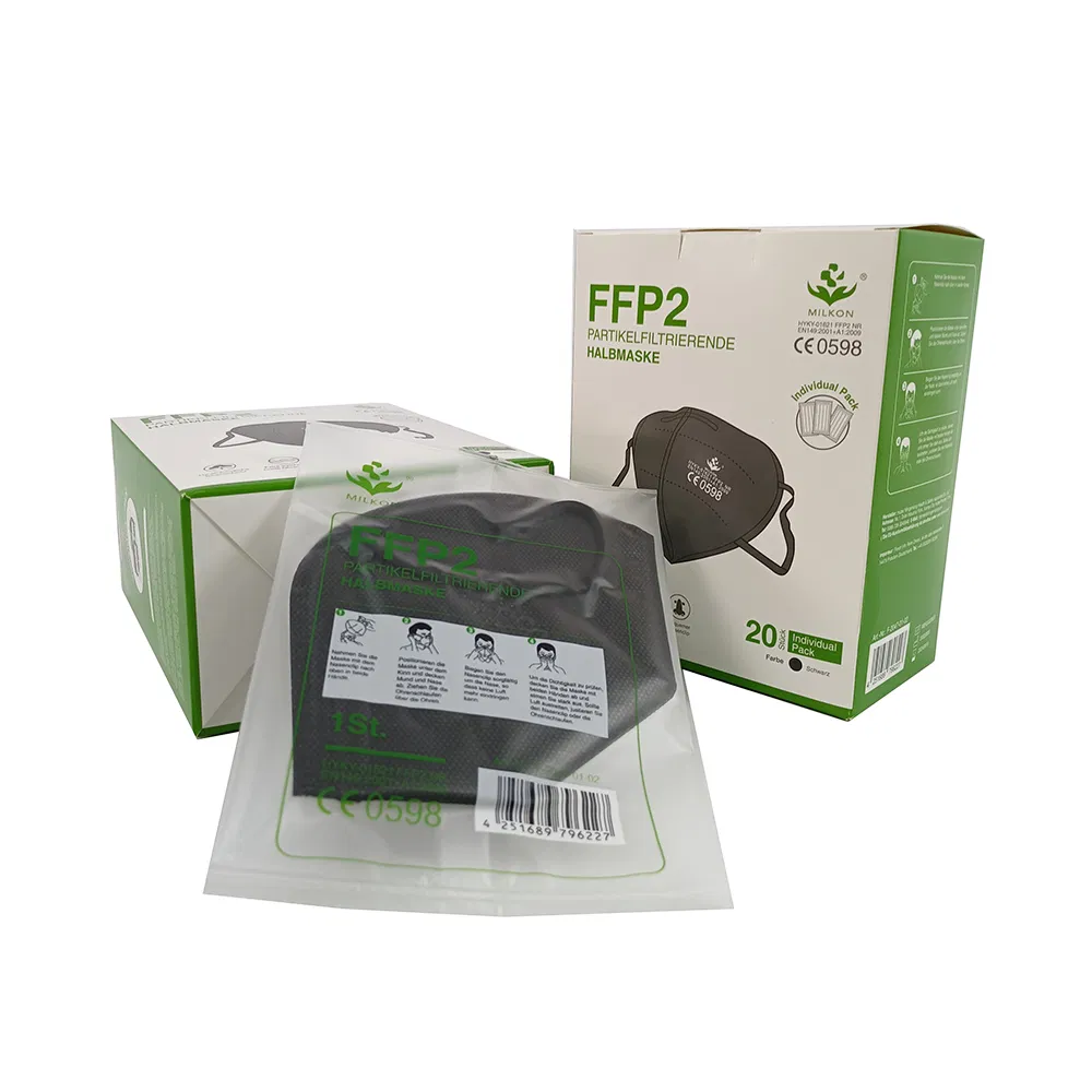 Máscara descartável padrão CE não médica respiratória máscara de poeira segurança proteção laboral KN95 máscara facial KN95 máscara bucal mascarilla preta FFP2 máscara facial