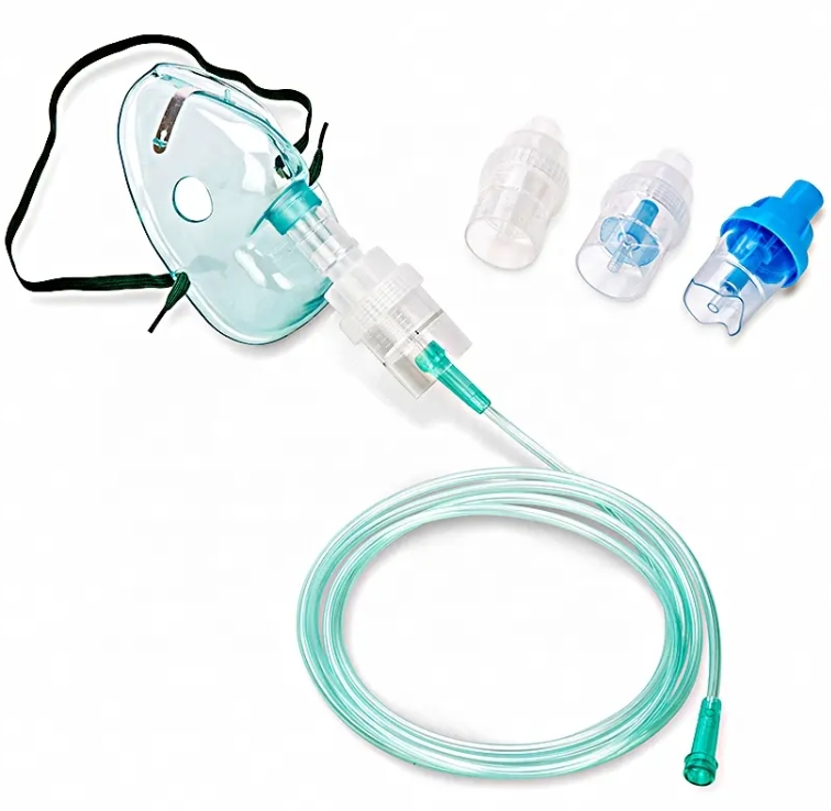 Máscara de Oxigênio Infantil Descartável com Tubo Resistente à Compressão, Alongada Sob o Queixo 2m