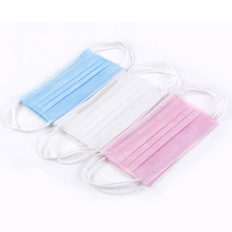 3 Camada Azul Branca Máscara Protetora Médica Não Tecido Máscara Descartável Tipo Cirúrgico Máscara Facial com Alças para as Orelhas (YQD1-3)
