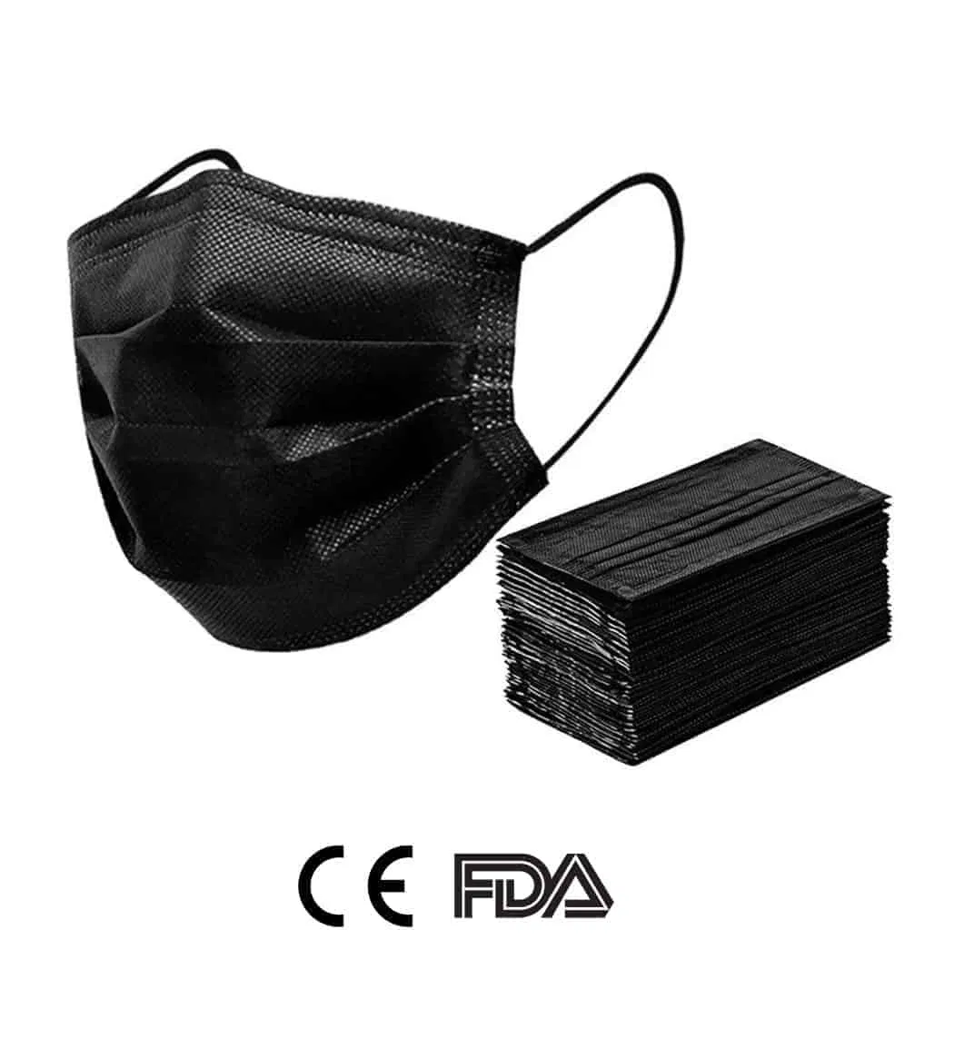 Máscara Cirúrgica Personalizada 3 ASTM Nível 2 para Máscara Facial Médica Preta