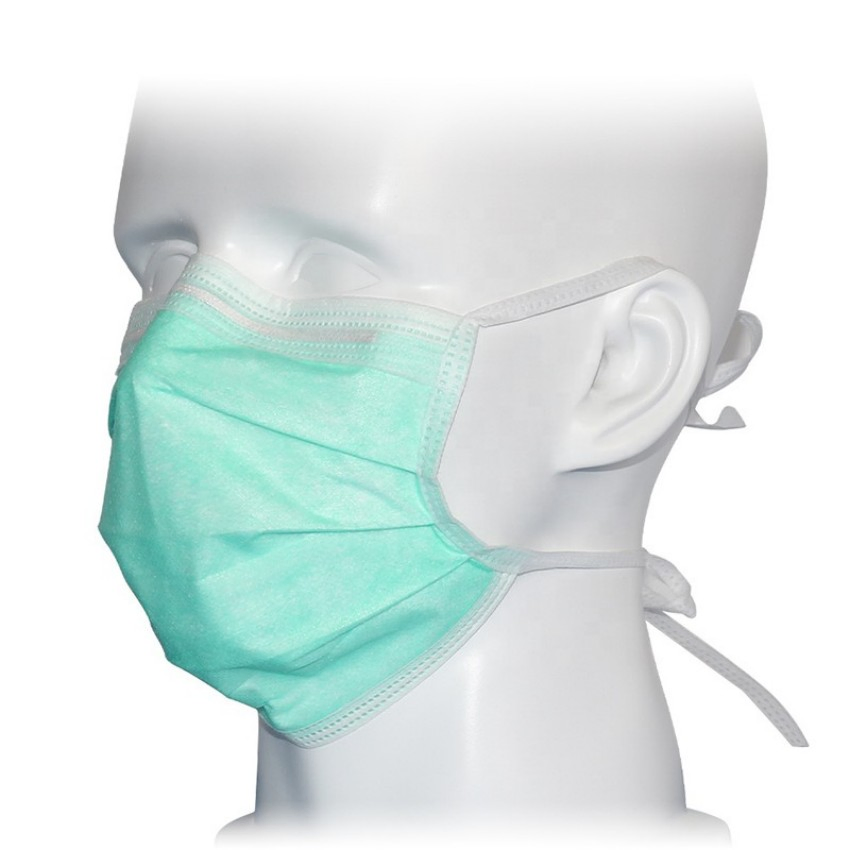 Máscaras Faciais Cirúrgicas Protetoras Personalizadas para Procedimentos Médicos Dentários Descartáveis de 3 Camadas em Não Tecidos com Pregas aprovadas pela FDA 510K/En14683 3