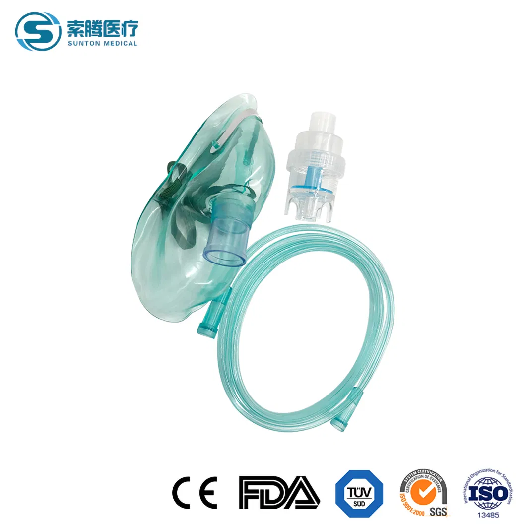 Fornecedor de Máscara Laríngea de PVC Sunton China Máscara Facial de Oxigênio para Adultos Bocal de Concentração Cue Cirúrgico Aprovado pelo ISO 200cm Comprimento Único Estéril Máscara de Oxigênio Barata
