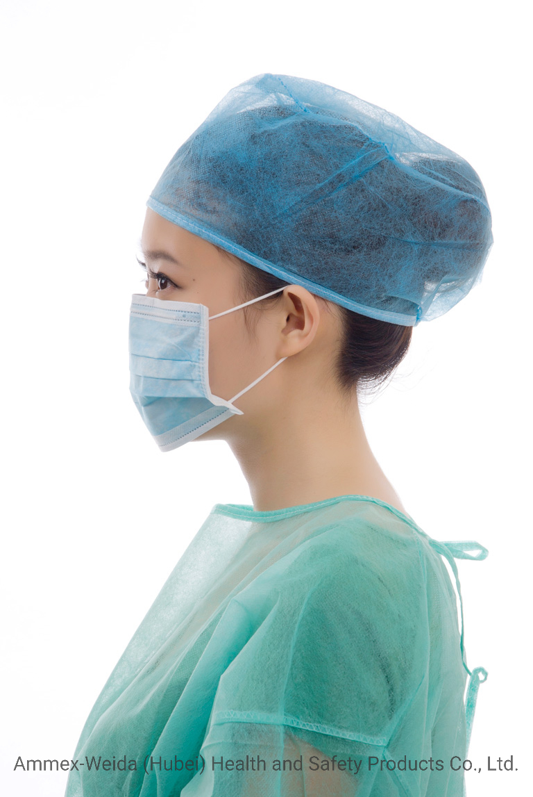 Máscara Facial de Uso Médico ASTM Level-3 com Alça de Orelha Descartável 3ply Respirável Não Tecido para Uso Hospitalar Máscara Cirúrgica