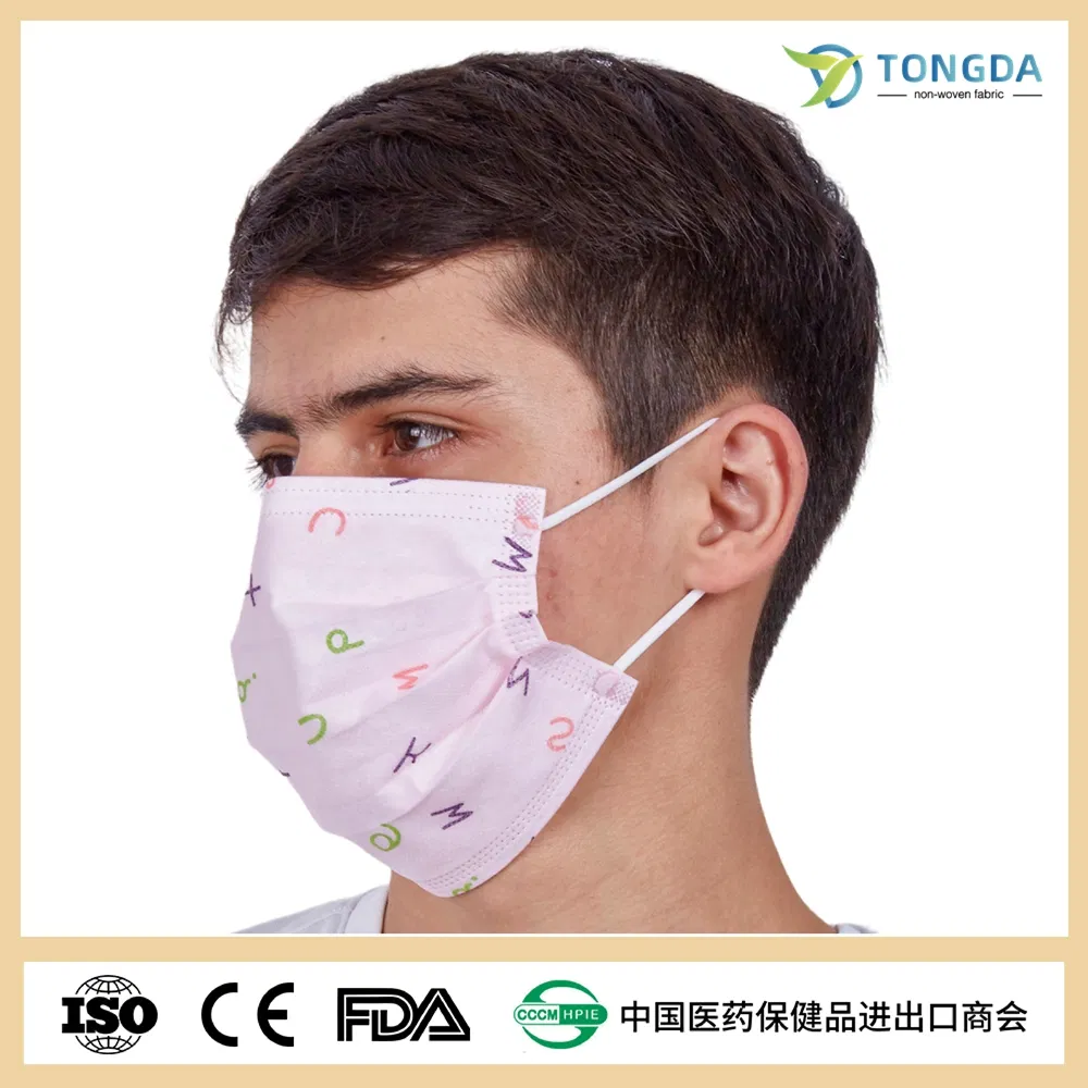 Vendas diretas de fábrica profissional Máscara facial descartável impressa ASTM F2100 Level3 3ply Máscara cirúrgica