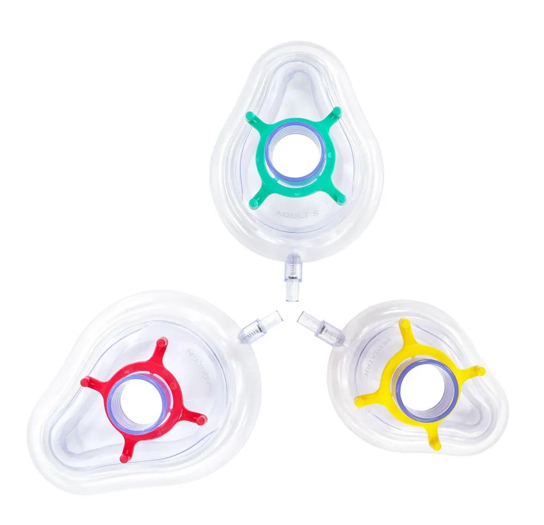 Máscara de oxigênio descartável com almofada macia para suprimentos cirúrgicos, equipamento médico, máscara facial para adultos, pediátricos e infantis, máscaras de anestesia