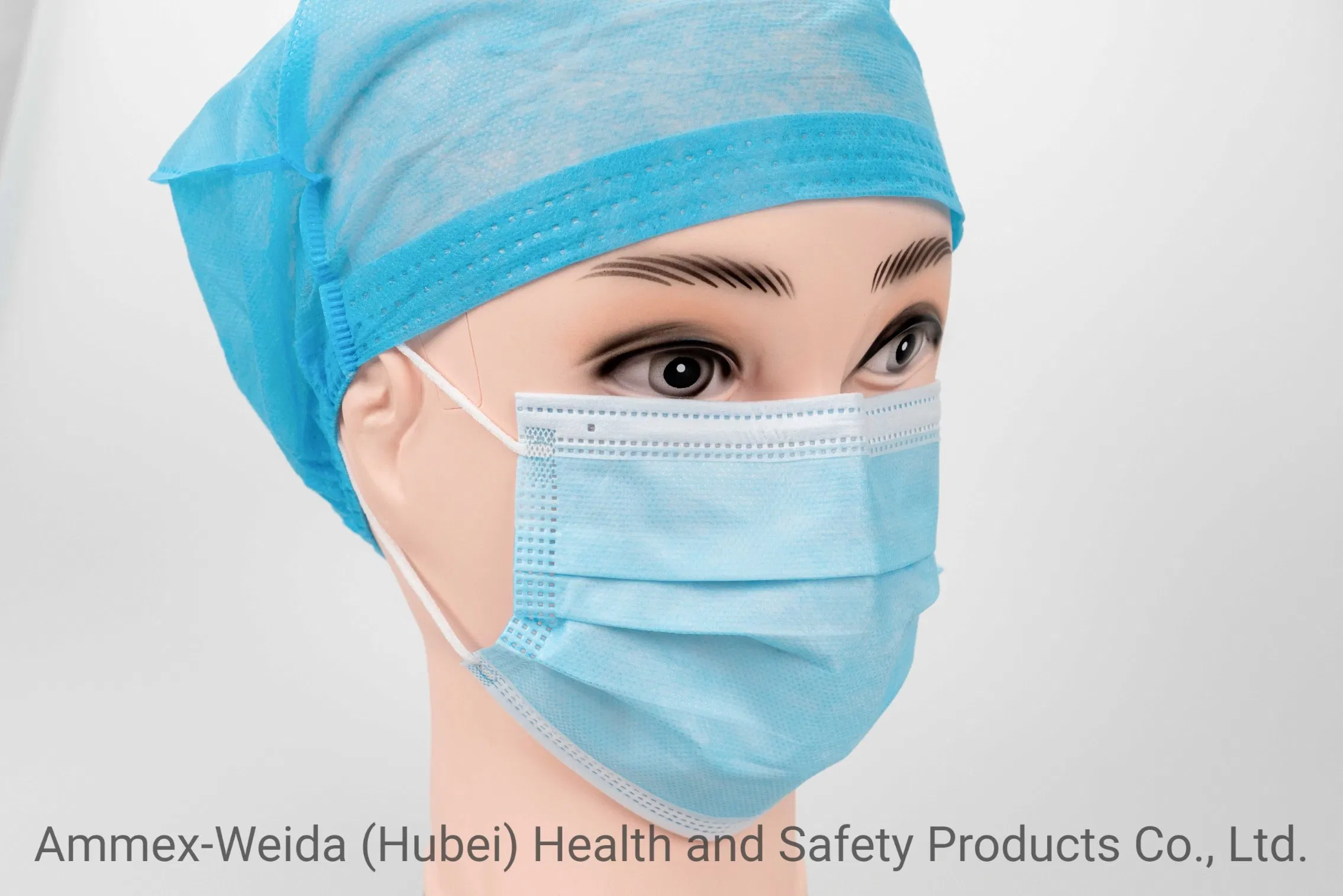 Médico Usa Máscara Cirúrgica Descartável com Alça para Uso Hospitalar 510K Level-3 Máscara Facial Não Tecido