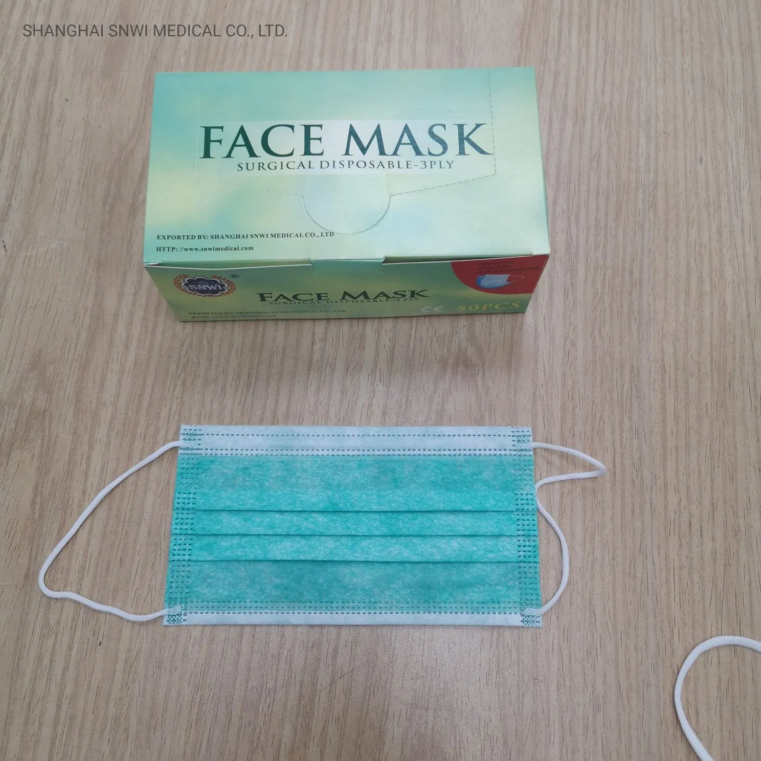 Certificação CE e ISO Máscara Facial Protetora Descartável Não Tecido Cirúrgica 3ply