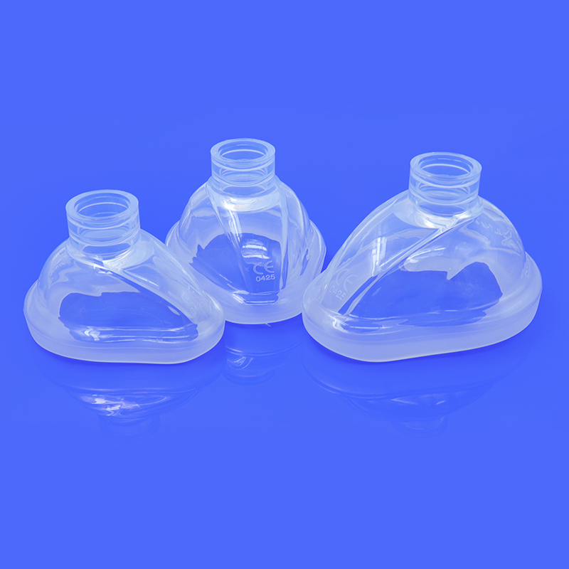 Máscara facial descartável de anestesia em silicone hipoalergênico com vedação