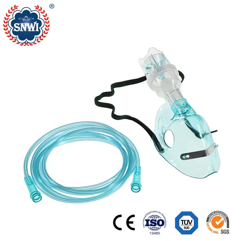 Máscara de Oxigênio para Traqueostomia Cirúrgica Descartável para Adultos e Pediátricos com Conector de Rotação 360