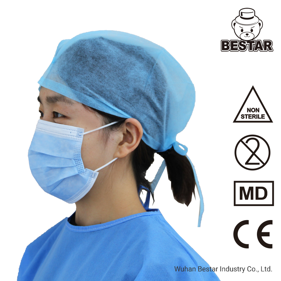 Máscara Cirúrgica Médica Descartável Tipo Iir Certificada CE En14683 Bfe99% Resistente a Fluidos com Alça para as Orelhas China