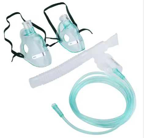 Máscara facial nebulizadora ajustável estéril médica de alta concentração kit de máscara nebulizadora em PVC