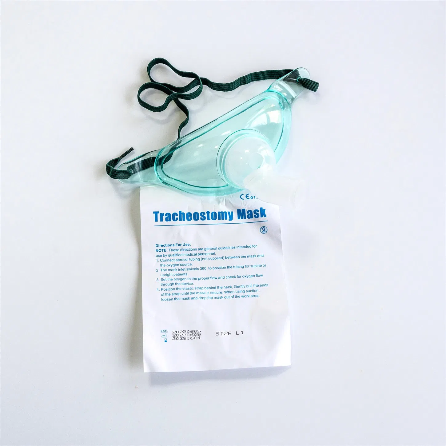 Máscara de Traqueostomia Estéril Descartável Medmount para Conector de Rotação de Oxigênio para Adulto e Pediátrico 360