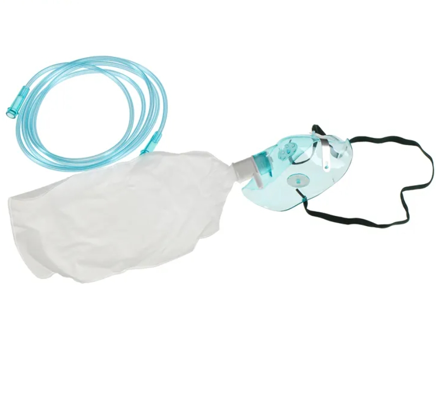 Máscara de Oxigênio Infantil Descartável com Tubo Resistente à Compressão, Alongada Sob o Queixo 2m