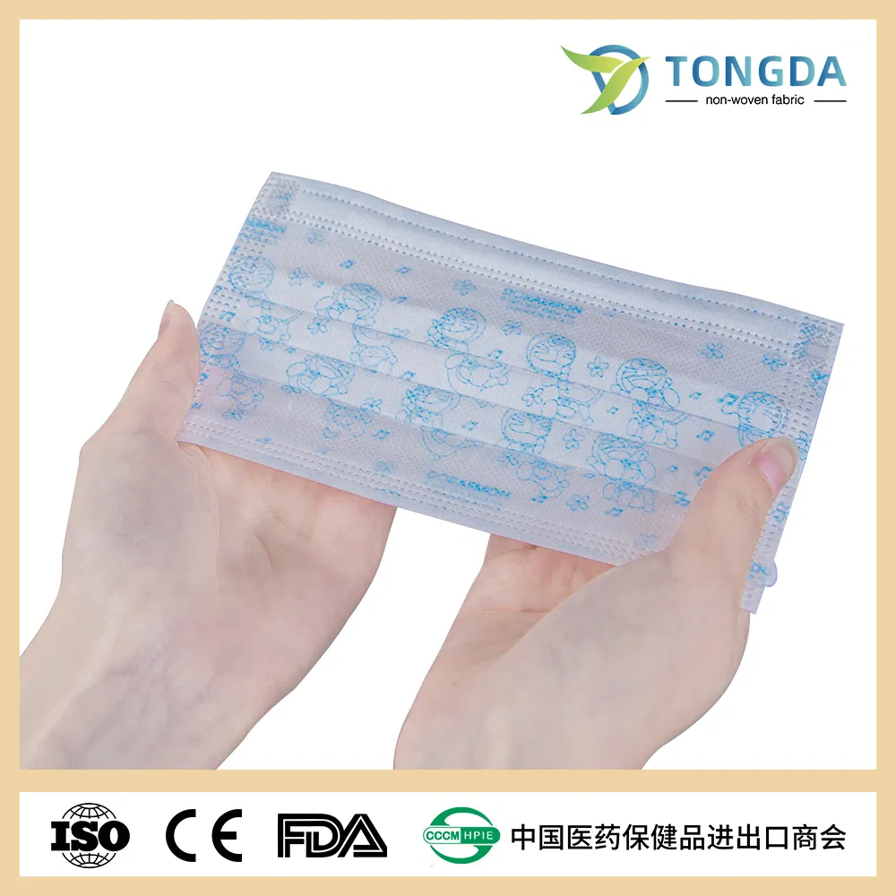 3 Camada Máscara Facial Descartável Resistente a Fluídos Máscara Médica Descartável Não Têxtil