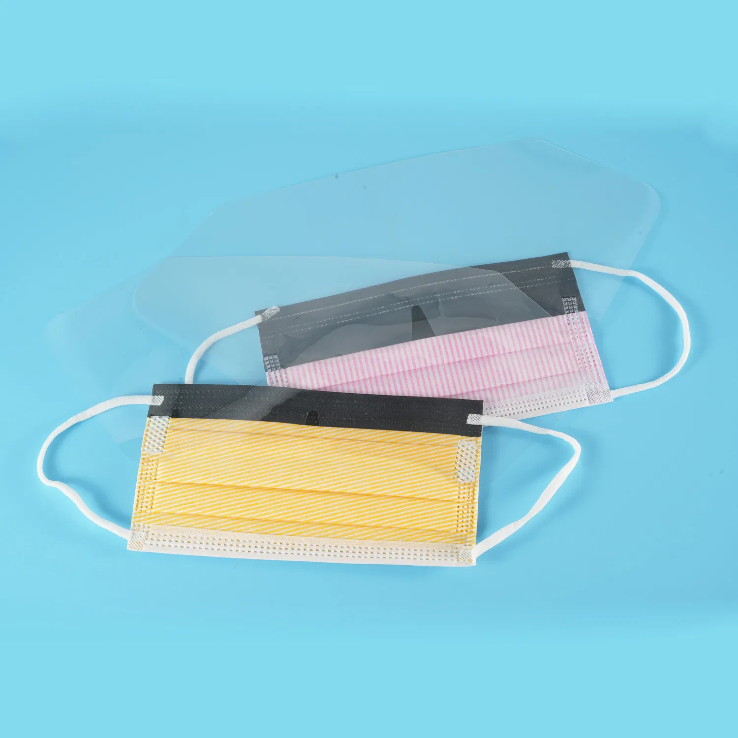 Tie-on Type Iir Surgical Mask with Integrated Anti-Fog Visor Black Foam Nose Seal for Dental Use