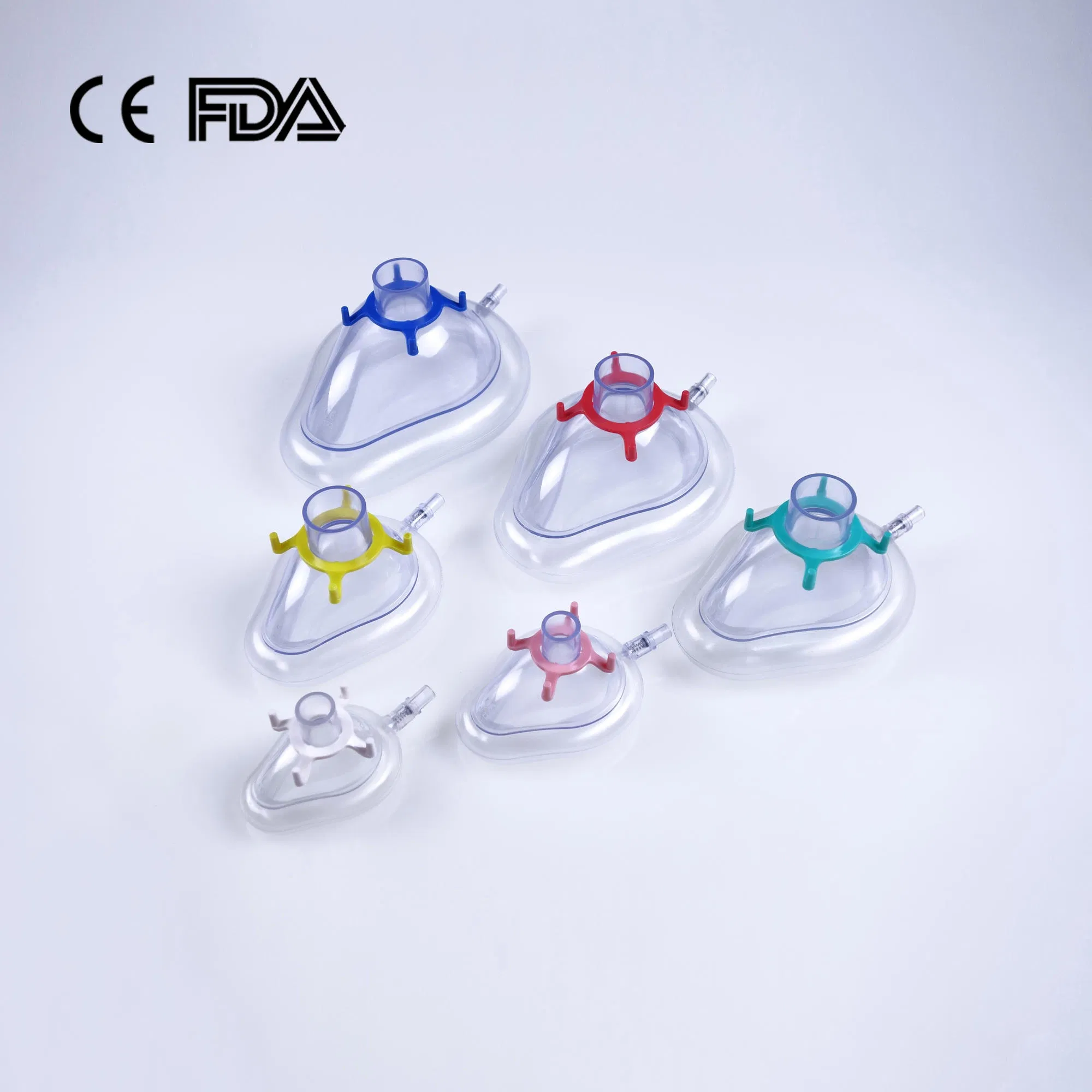 Máscara de anestesia descartável de PVC com almofada de ar cirúrgica com CE e FDA