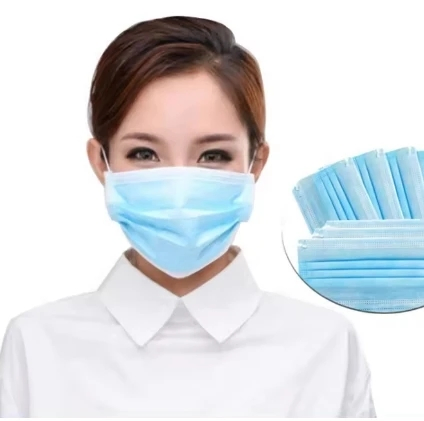 Máscara facial descartável não tecida plissada de atacado, fornecimento direto da fábrica, baixo MOQ