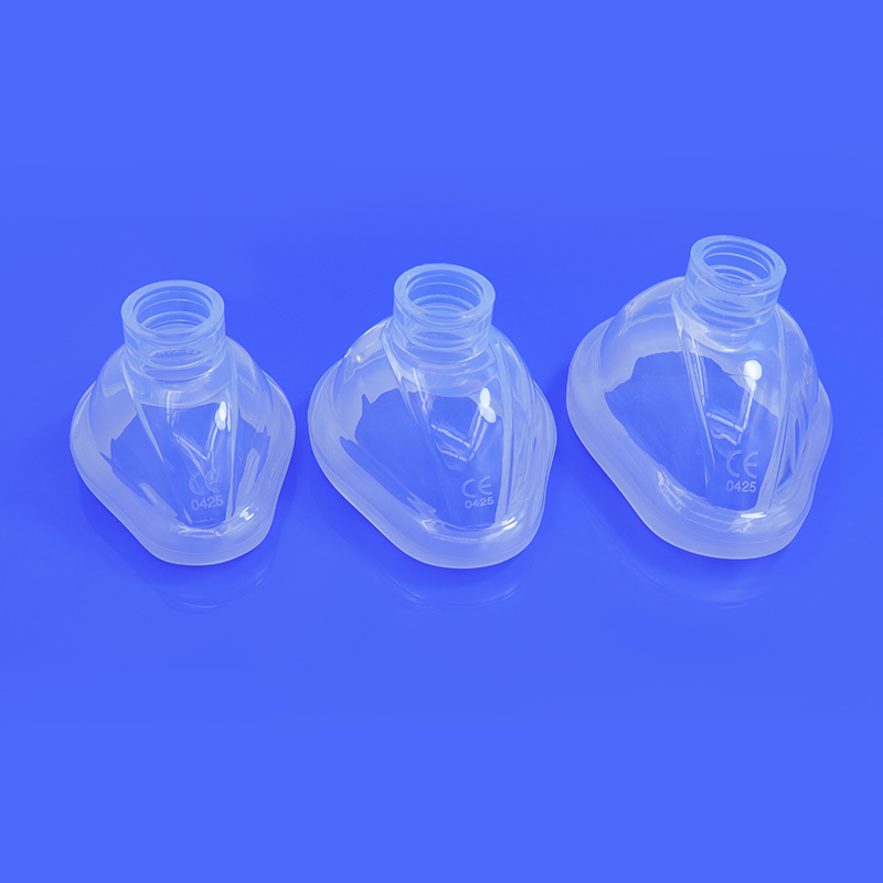 Máscara facial descartável de anestesia em silicone hipoalergênico com vedação