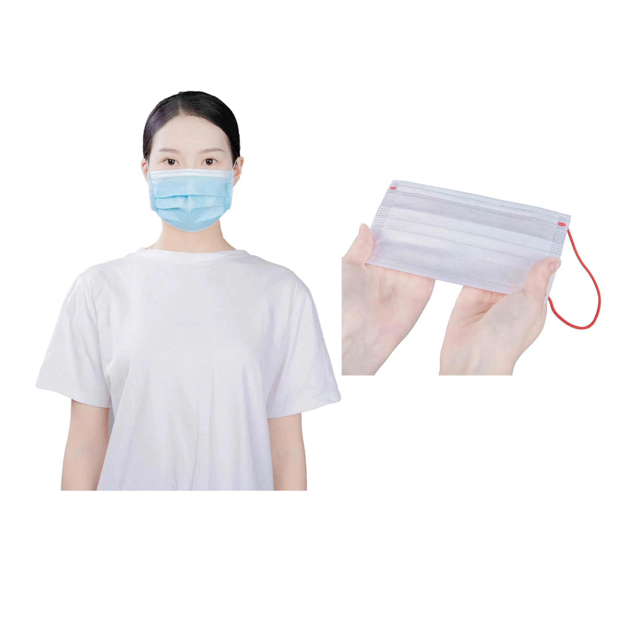 Máscaras Cirúrgicas Médicas de Face de Pano Não Tecidas e Derretidas de Nível ASTM 3 Ply