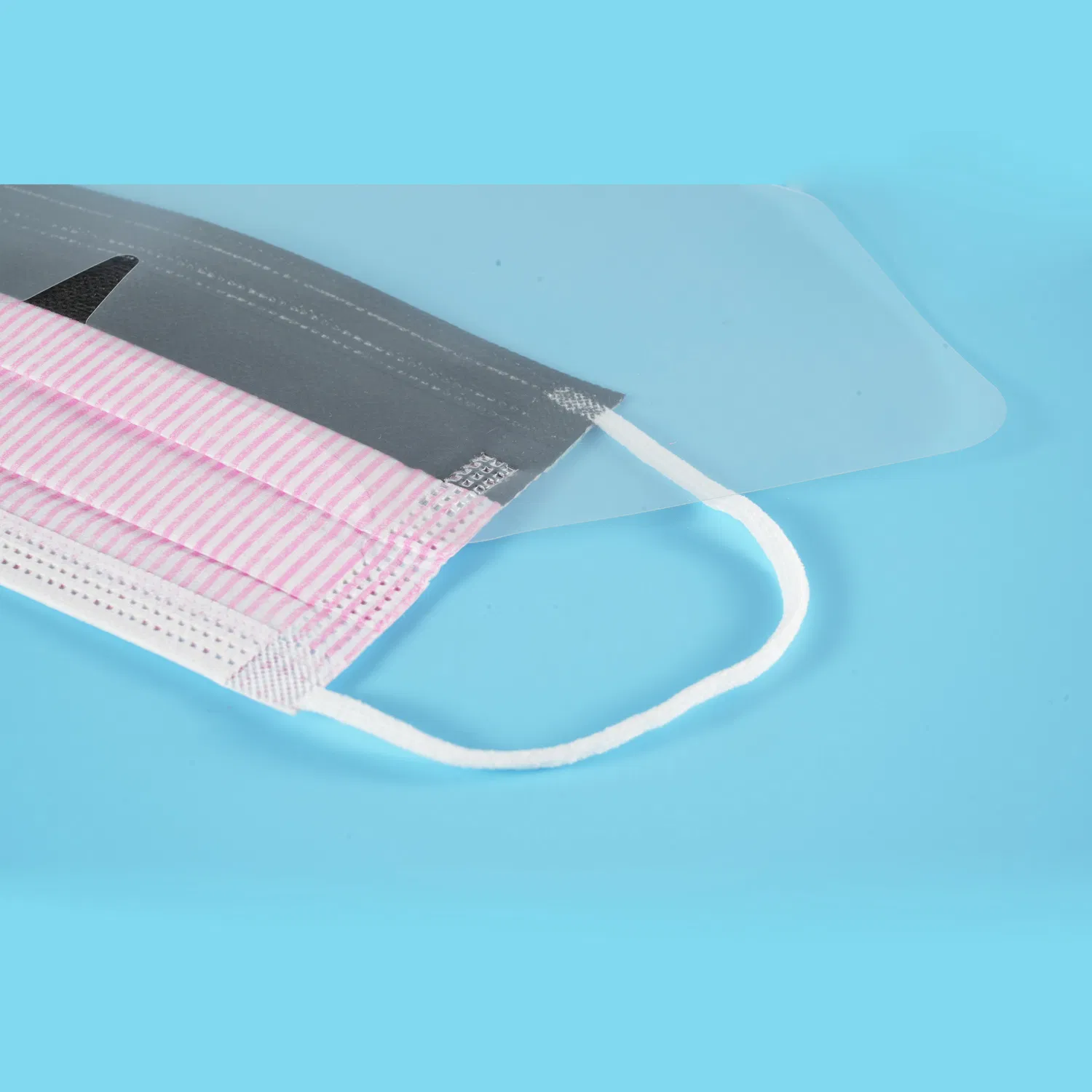 Tie-on Type Iir Surgical Mask with Integrated Anti-Fog Visor Black Foam Nose Seal for Dental Use